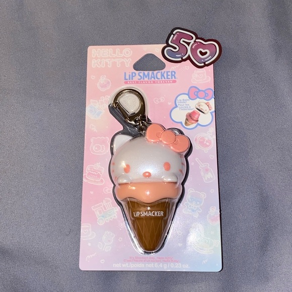Lip Smackers Hello Kitty Ice Cream Cone Lip Balm Keychain 🍡 It's Sherbert Day - Picture 3 of 5